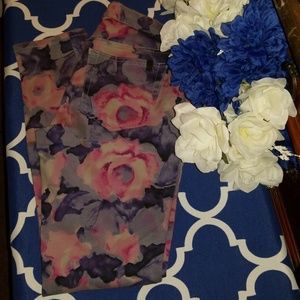 Floral jeans
